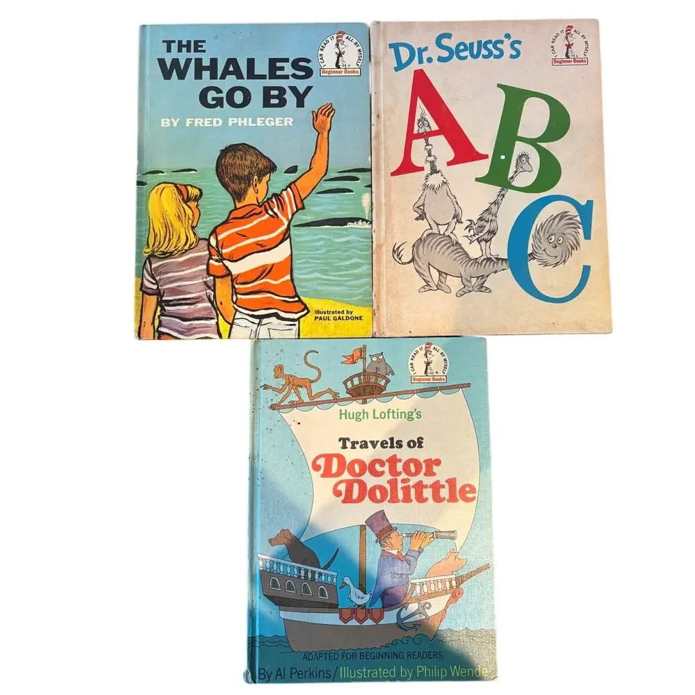 Lot of 3 Vintage 50's-60's Beginner Books, Random House, Book Club Edition, HC